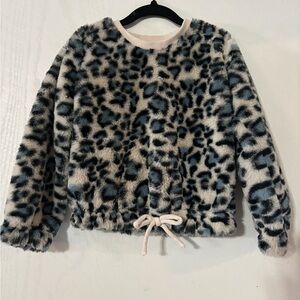 Speechless Faux Fur Leopard Pullover Jacket - Cream & Black